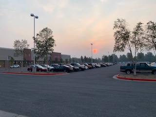 Red Sun Rises over Smoky Dimond
